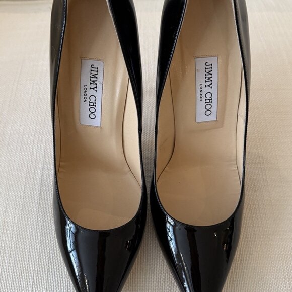 Jimmy Choo Anouk Black Patent Leather Heels - Picture 6 of 16